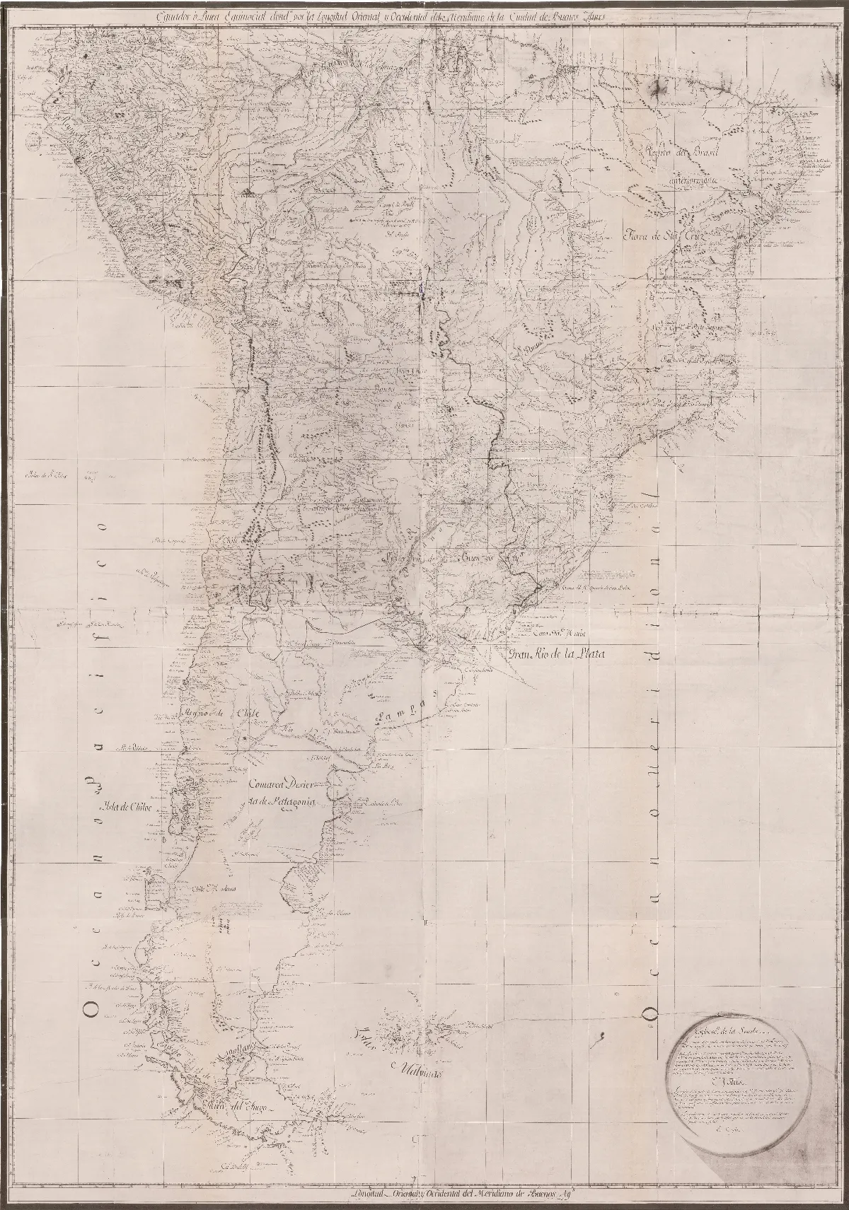 Mapa de la América del Sur, Agustín Ibáñez y Bojons, 1800 (Biblioteca Nacional de España) — Punta Arenas — 1800 | Chile de Ayer