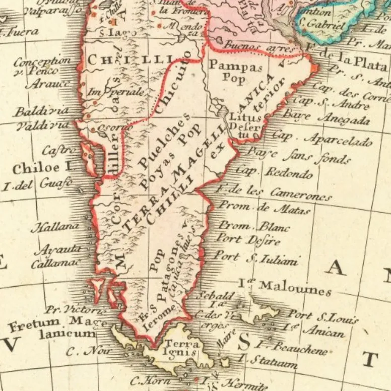 Patagonia in Americae Mappa generalis (1746) — Punta Arenas — 1746 | Chile de Ayer