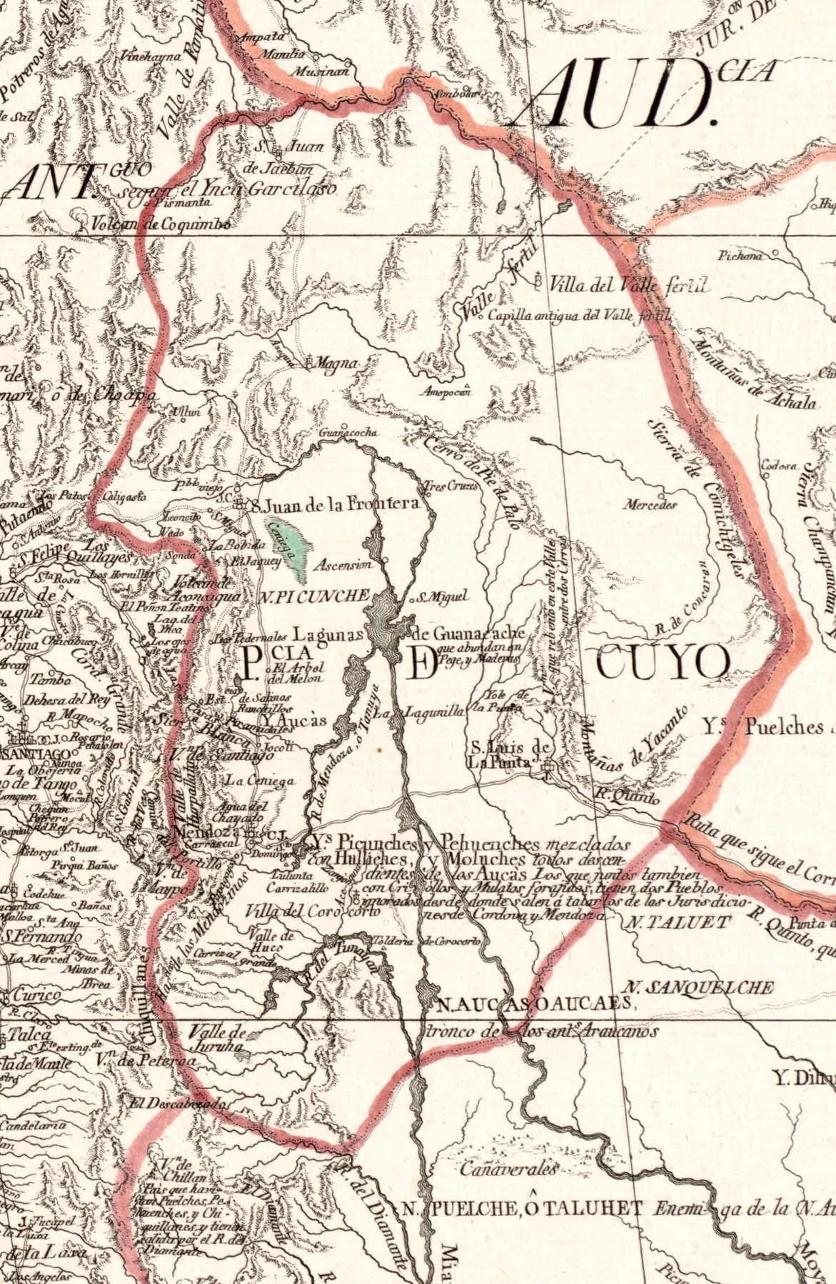Provincia de Cuyo, Reino de Chile según Juan de la Cruz Cano y Olmedilla, 1775 — 1775 | Chile de Ayer