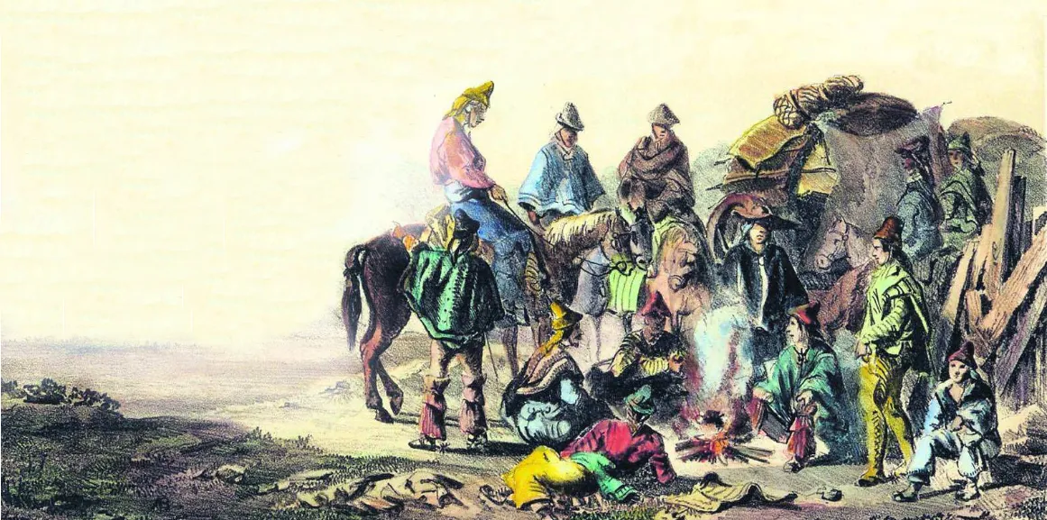 Escena costumbrista del Atlas de Claudio Gay — 1850 | Chile de Ayer
