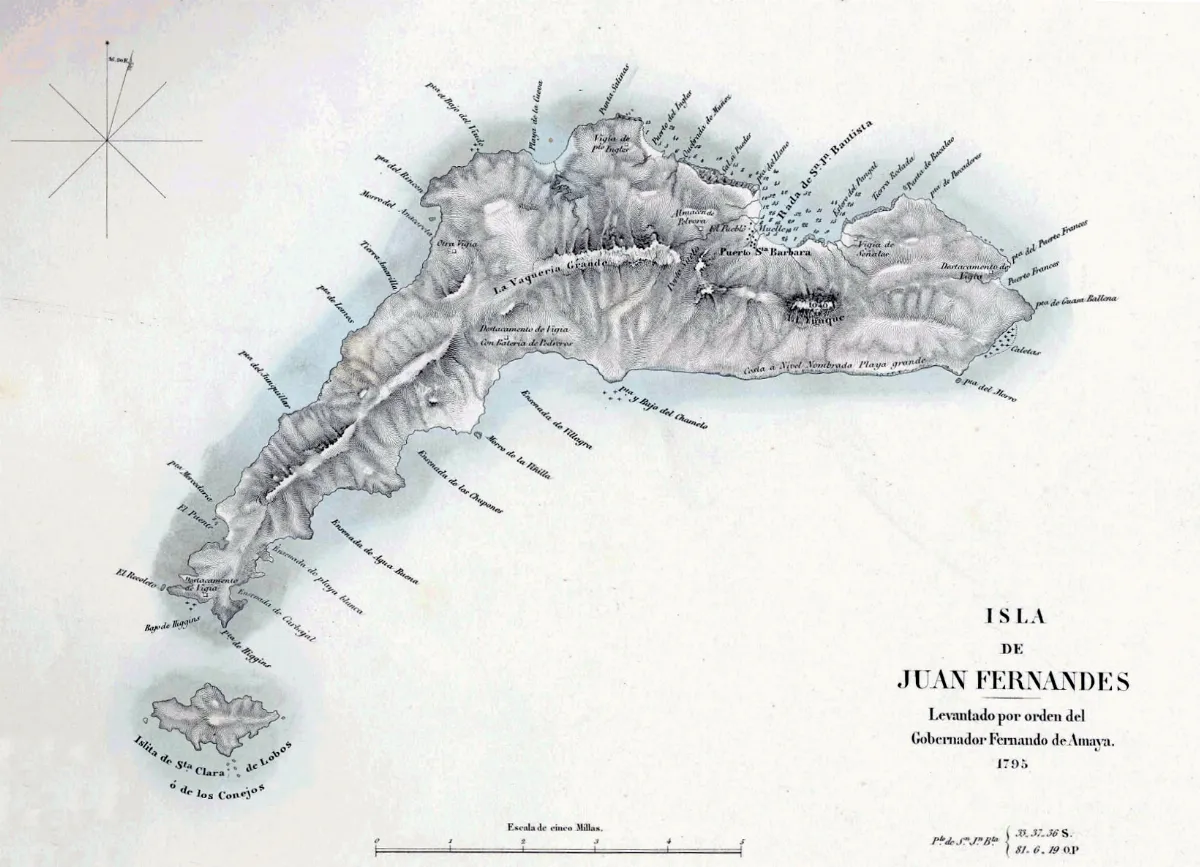 Isla de Juan Fernandez Chile — 1854 | Chile de Ayer