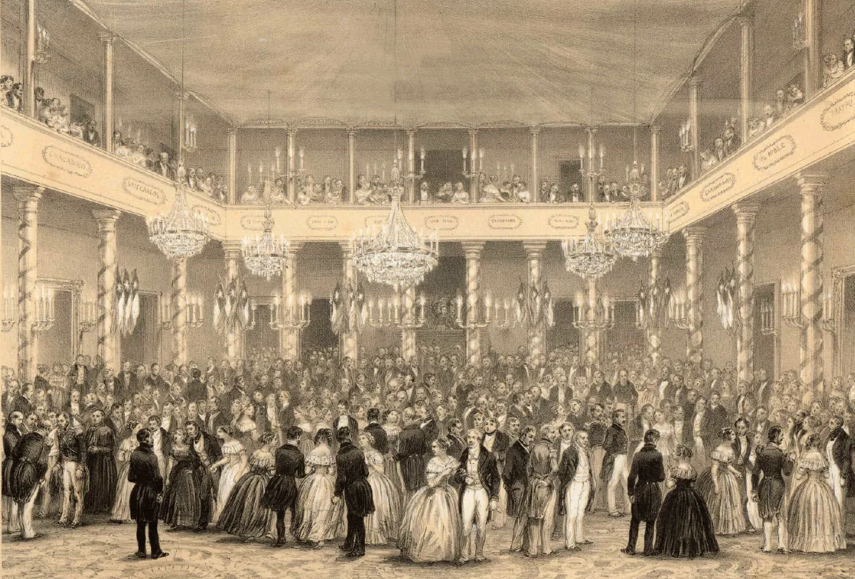 Un baile en la casa de gobierno - 18 de septiembre Chile — 1854 | Chile de Ayer