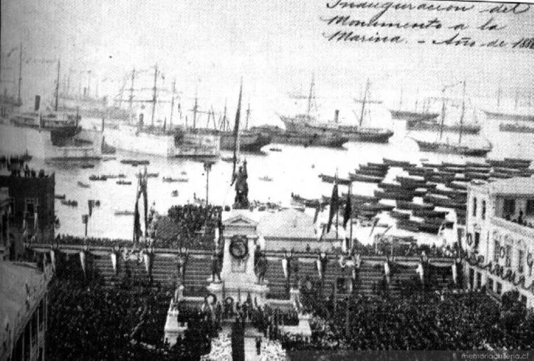 Chile - Inaguracion Monumento a la Marina — Iquique — 1886 | Chile de Ayer
