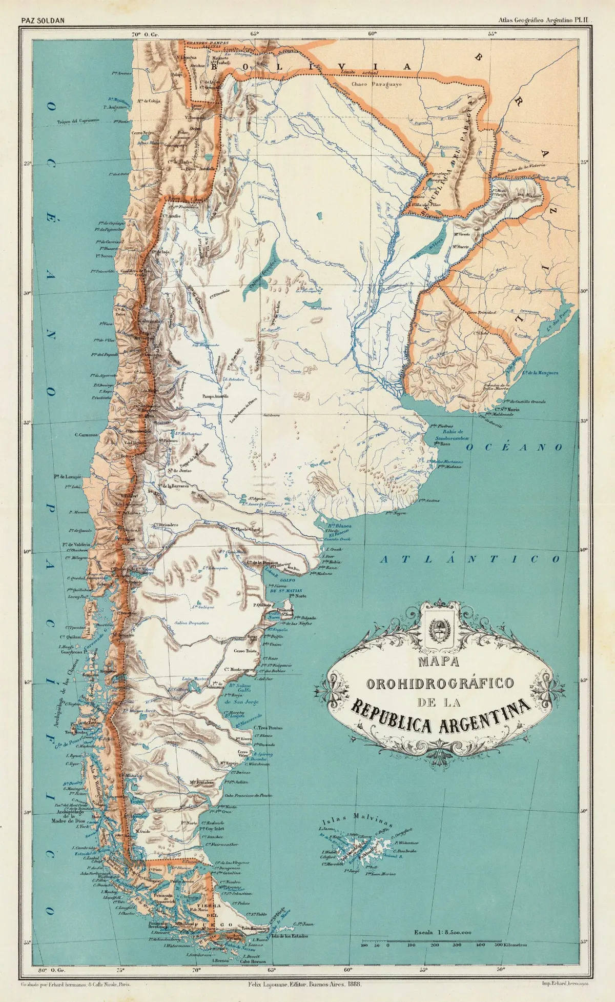 MPazSoldan.1888-2xChile — 1888 | Chile de Ayer