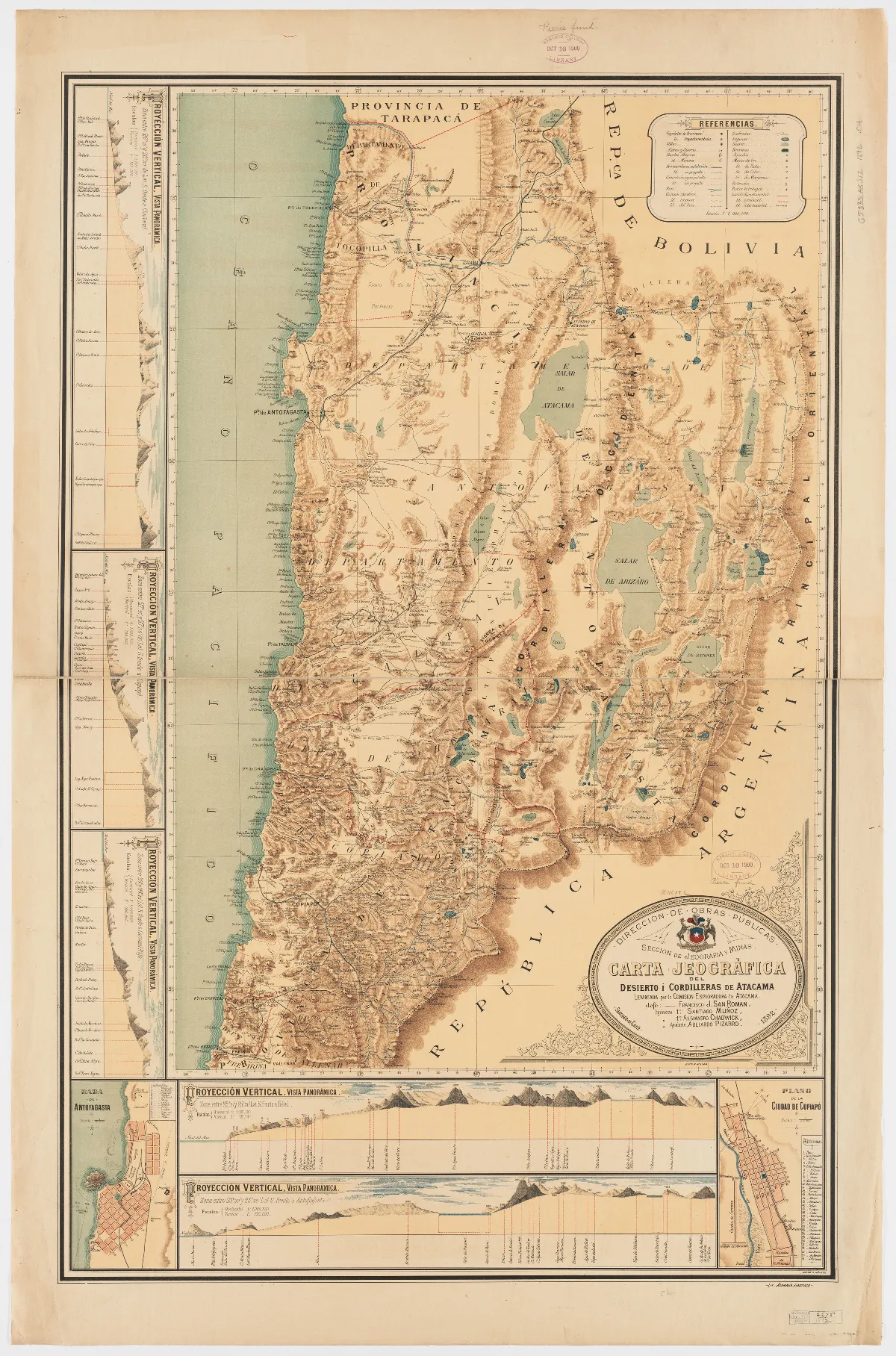 Mapa de Francisco J. San Roman 1892 — Antofagasta — 1892 | Chile de Ayer
