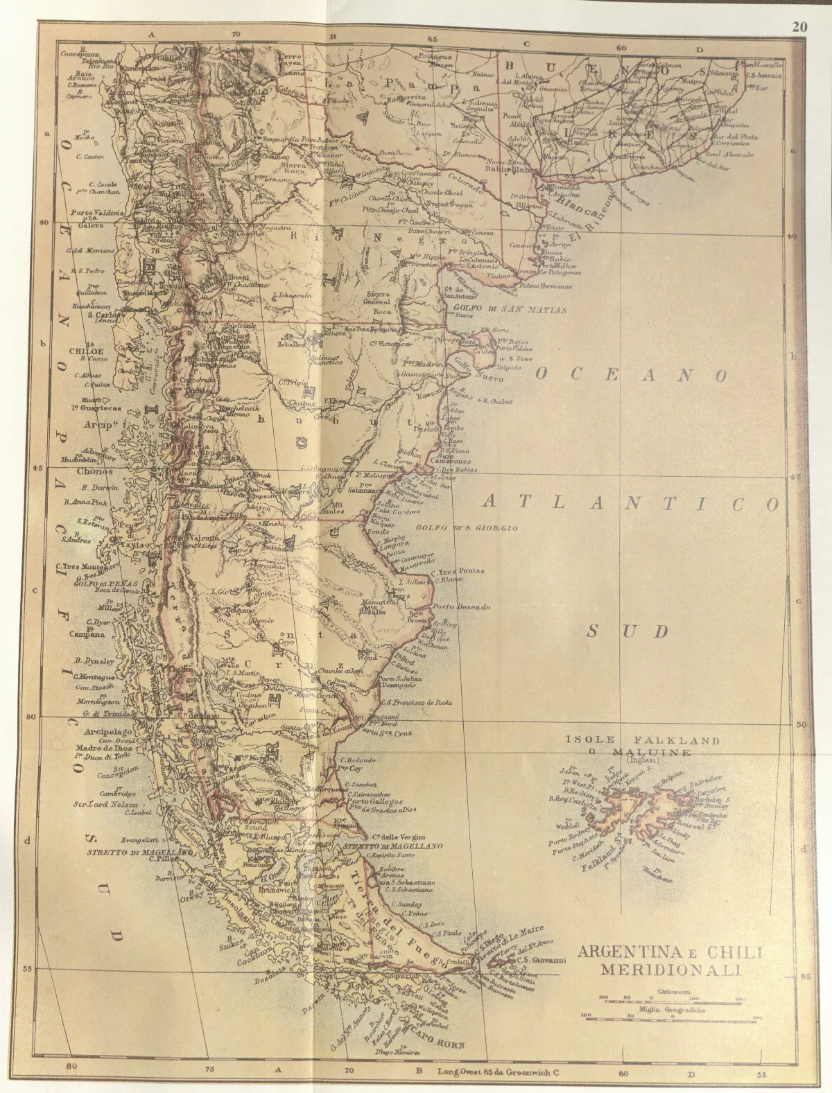 Atlante.mondiale.hoepli.1899 — Punta Arenas — 1899 | Chile de Ayer