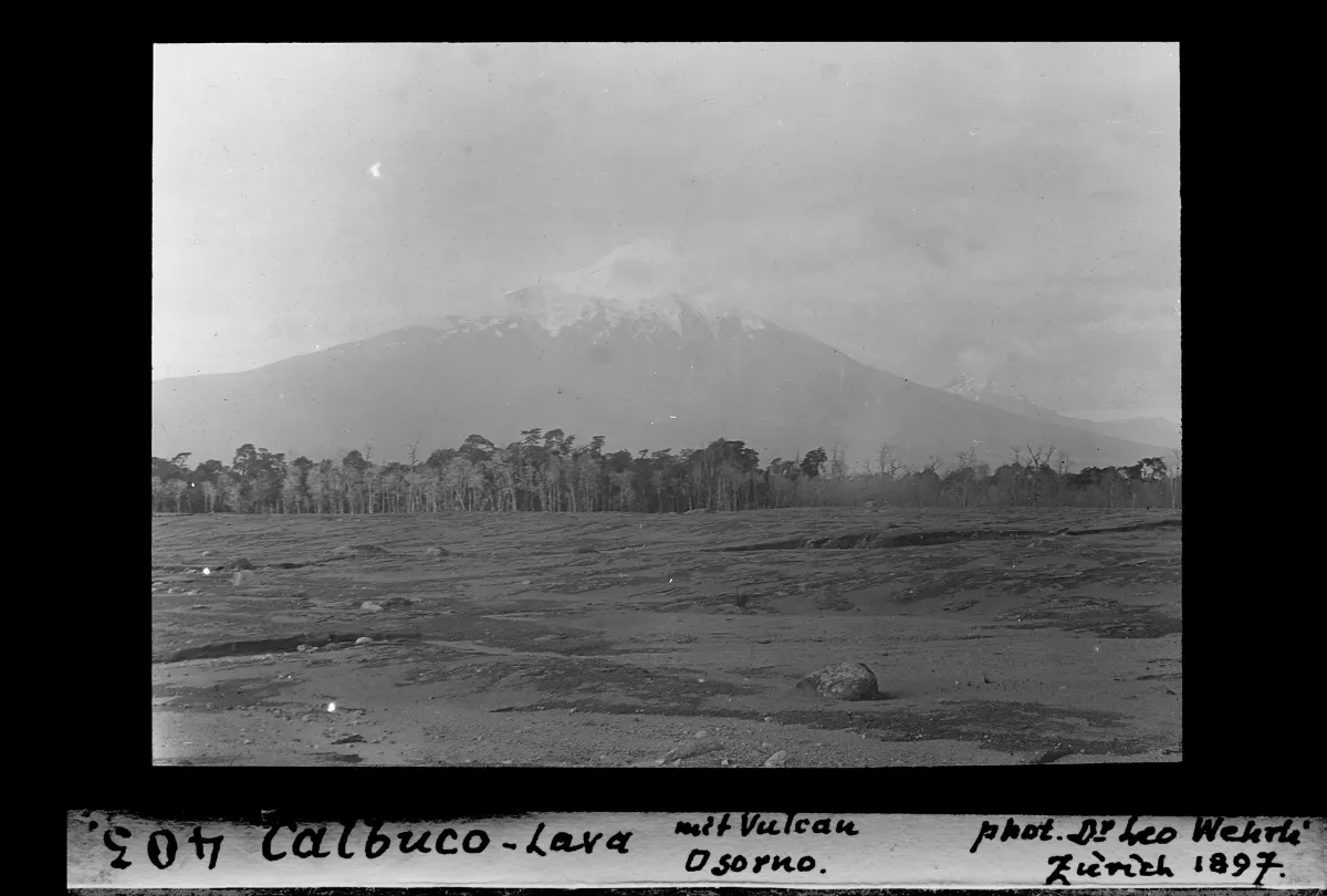 Calbuco Lava mit Vulvan Osorno — 1897 | Chile de Ayer
