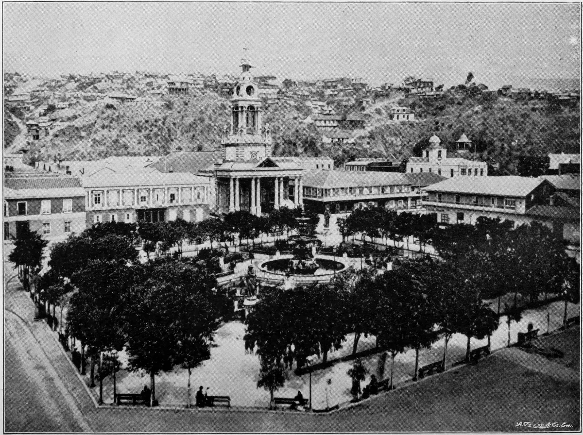 A history of Chile - The plaza victoria, valparaiso — 1893 | Chile de Ayer