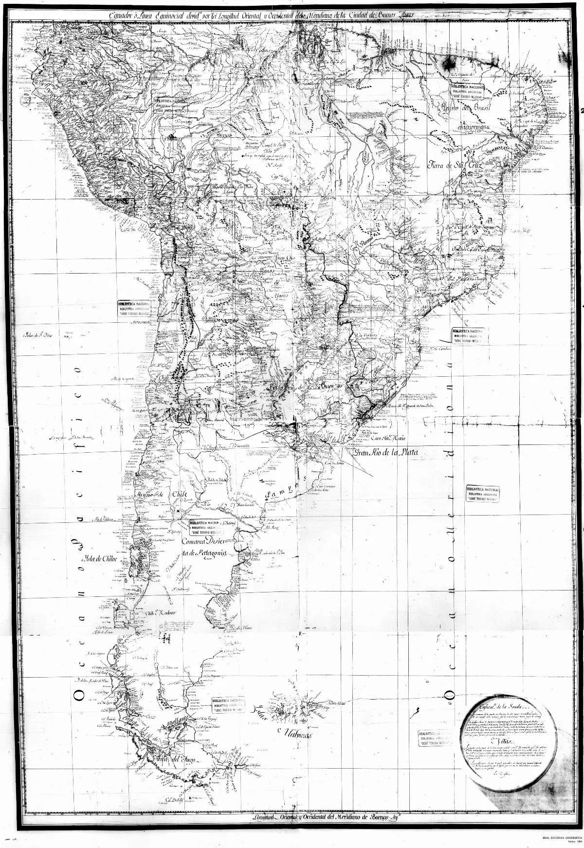 Mapa de la América del Sur, Agustín Ibáñez y Bojons, 1800 (Biblioteca Nacional de Chile) — Punta Arenas — 1800 | Chile de Ayer