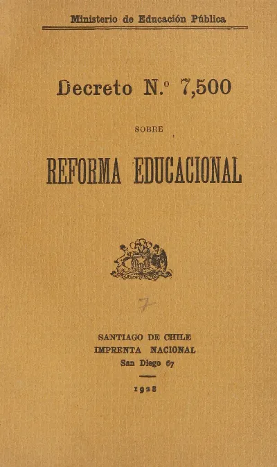 Decreto n°7500 sobre reforma educacional