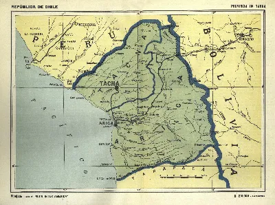 Mapa de la Provincia de Tacna 1923 — Arica — 1923 | Chile de Ayer
