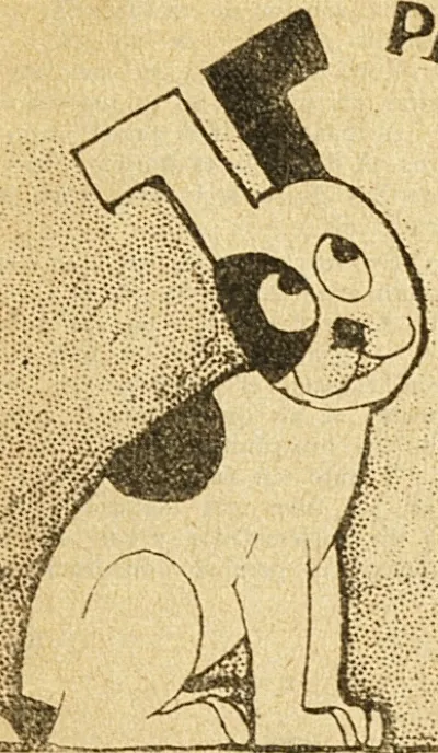 Caricatura perro "Tony" de Alessandri Palma — Arica — 1931 | Chile de Ayer