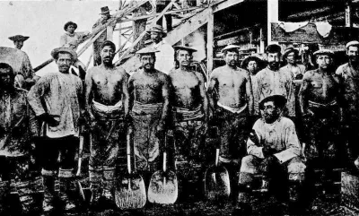 Grupo de trabajadores salitreros 1903
