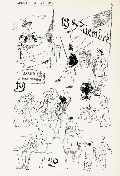 Apuntes al natural - Fiestras Patrias Chile, 1904