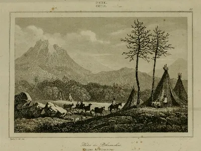 Chozas de Pehuenches — Temuco — 1839 | Chile de Ayer