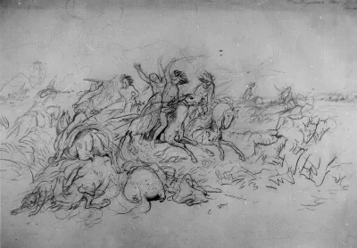 El ataque de los indios a un puesto chileno — Temuco — 1845 | Chile de Ayer