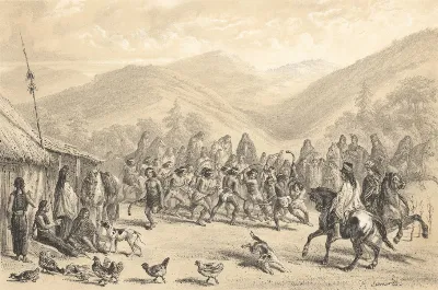 Juego de chueca — Temuco — 1854 | Chile de Ayer