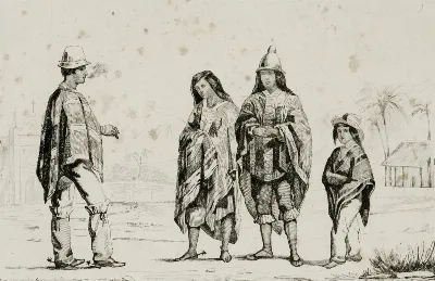Trages del Pueblo Chileno — Temuco — 1839 | Chile de Ayer