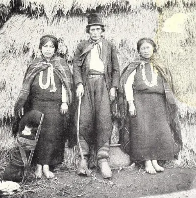 Araucanian cacique with his two favorite wives