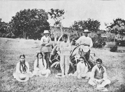 Group Of Natives In Employ Of Mr. Brander, Te Pito Te Henua, Or Easter Island by William J. Thomson, published 1891 — Isla de Pascua — 1891 | Chile de Ayer