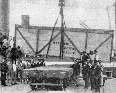 Llegada primer tranvia electrico de Santiago (1900)