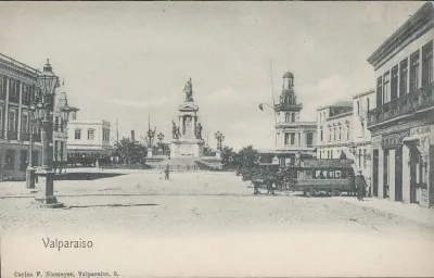 Postal plaza Sotomayor antes del terremoto de 1906, Valparaíso — 1906 | Chile de Ayer