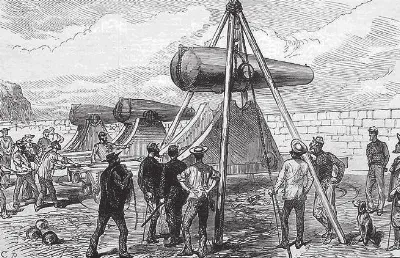 Rodmans Guns installed in Valparaíso in 1879