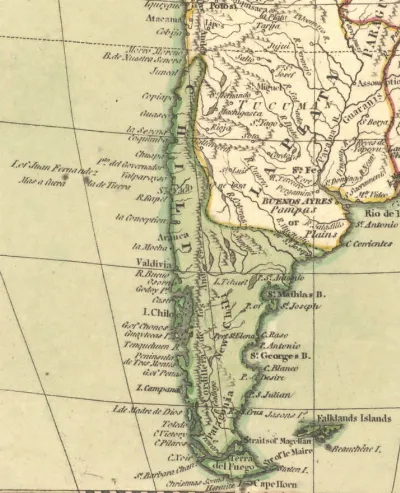 Chile, South America, 1808 - Laurie & Whittle