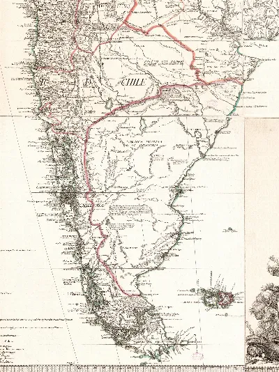 Comarca Desierta de Patagonia, Chile Moderno según Juan de la Cruz Cano y Olmedilla, 1775