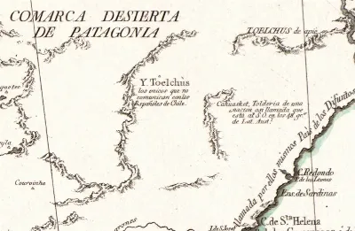 Comarca desierta de la Patagonia, Toelchus, los únicos que no comunican con los Españoles de Chile
