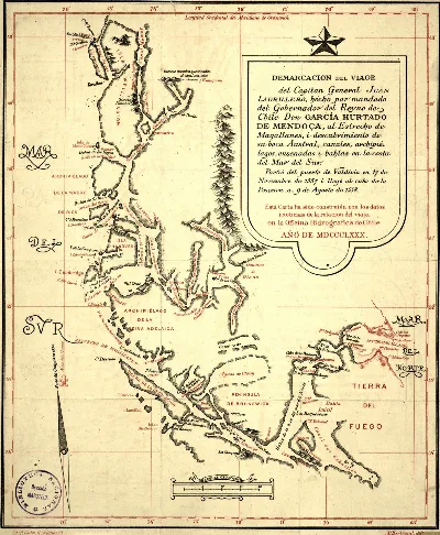 Demarcación del viage del Capitan Juan Ladrillero, hecho por mandato del Gobernador del Reyno de Chile Don García Hurtado de Mendoça, al Estrecho de Magallanes, i descubrimiento de su boca Austral