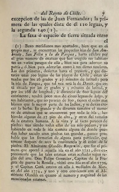 Las islas San Félix, San Ambrosio y de Pascua mencionadas en el Compendio de la historia geográfica, natural y civil del reyno de Chile de 1776
