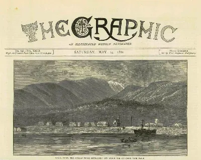 Sandy Point, the Chilean Penal Settlement off which the explosion took place - The Graphic 1881 (with header)
