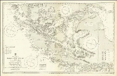 Admiralty Chart No 554 Magellan Strait (Properly Magalhaen) from various Admiralty surveys . . . with additions from Argentine, Chilean and French government surveys, published 1887