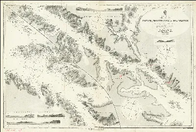 Admiralty Chart No 887 Magellan Strait English, Crooked, Long and Sea Reaches. Surveyed by Captain W.J.L. Wharton and the Officers of H.M.S. Sylvia, Published 1884