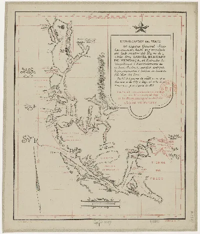 Demarcacion del viage del capitan general Juan Ladrillero, hecho... al estrecho de Magallanes i descubrimiento de su boca austral...
