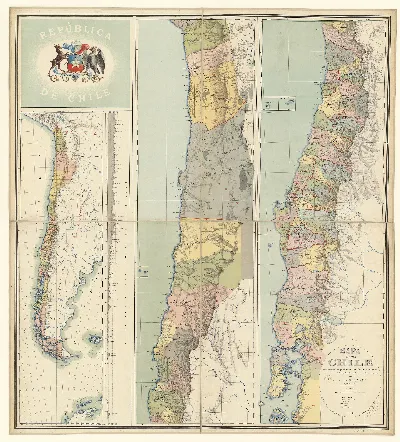 Mapa de Chile, construido... para el uso de las escuelas primarias de la Republica... / por Alejandro Bertrand, ,...