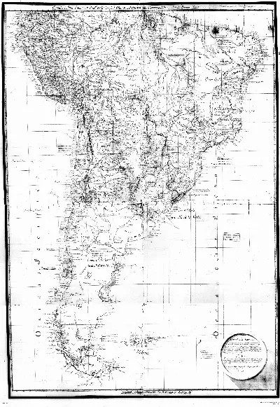 Mapa de la América del Sur, Agustín Ibáñez y Bojons, 1800 (Biblioteca Nacional de Chile)
