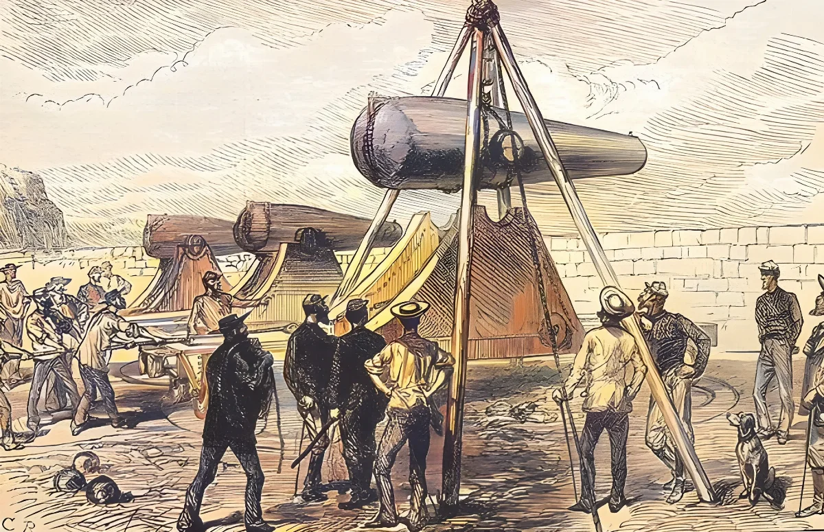 Rodmans Guns installed in Valparaíso in 1879 — 1879 | Chile de Ayer