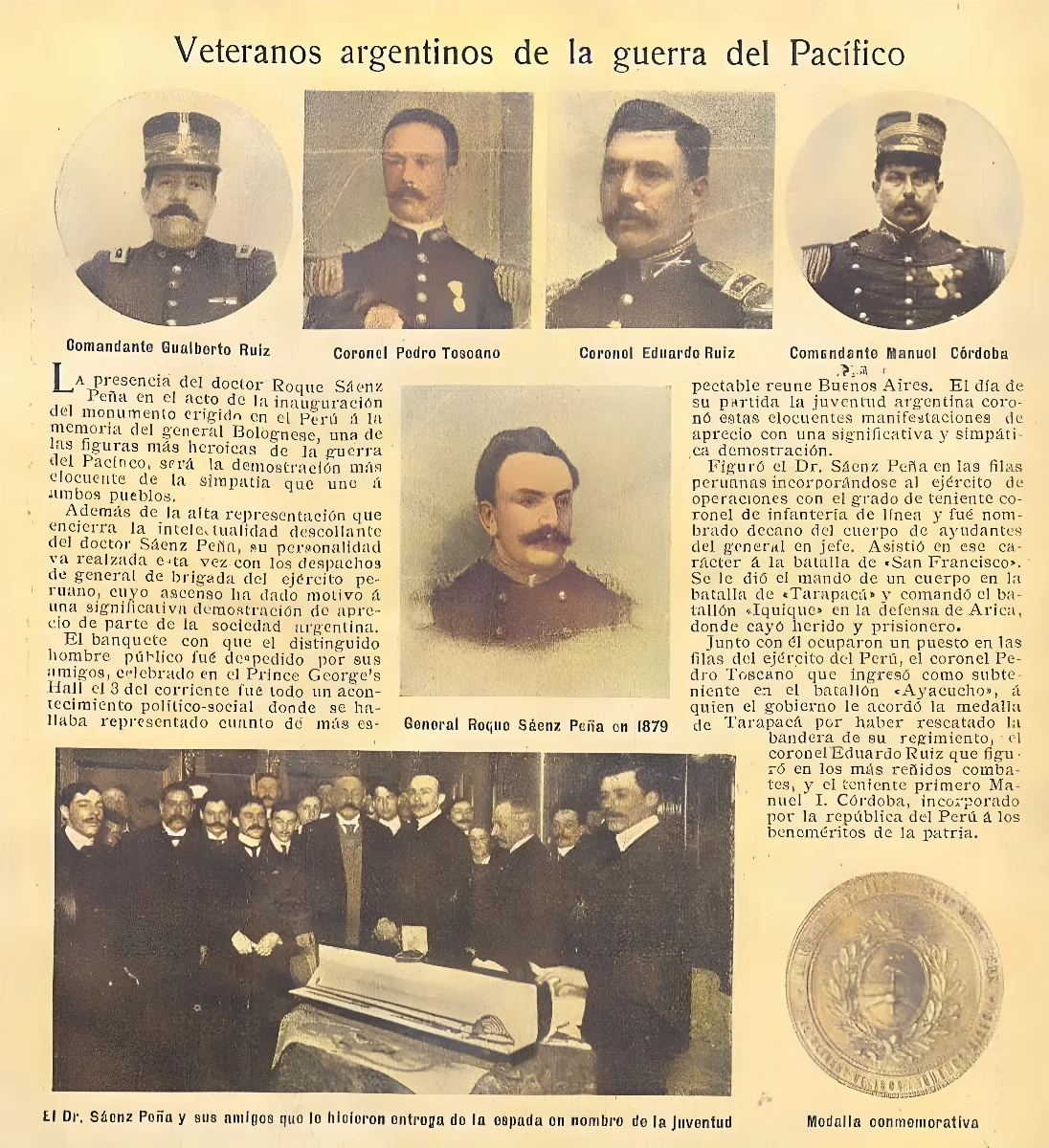 Heroes argentinos de la guerra delpacifico — 1905 | Chile de Ayer