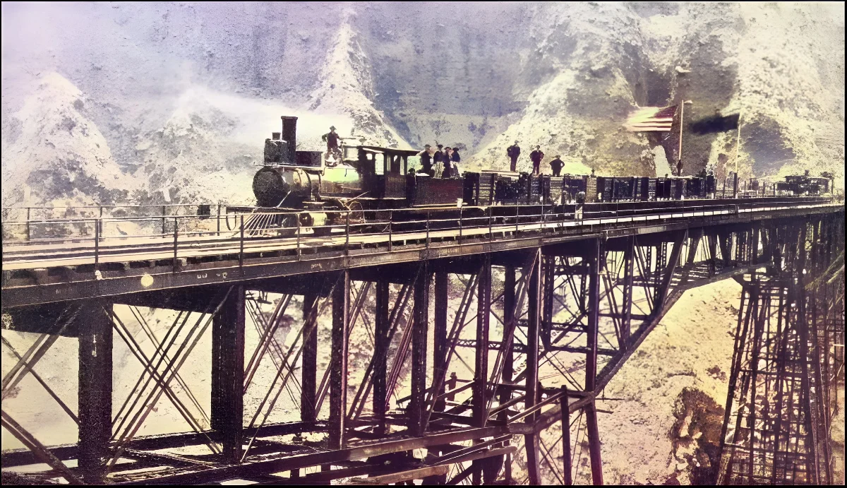 Puente original Meiggs Verruga en Peru — 1880 | Chile de Ayer