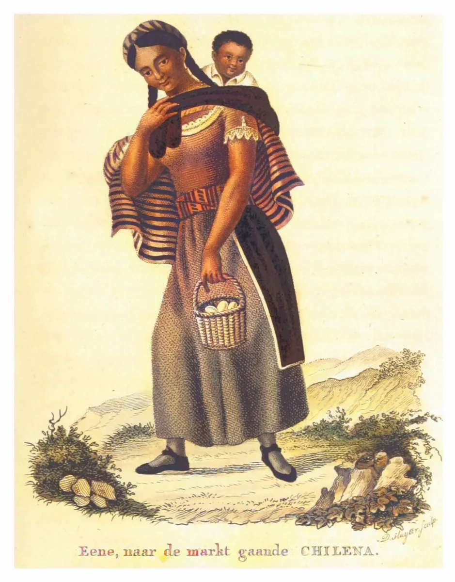 BOELEN(1835) T1 p261 EENE, NAAR DE MARKT GAANDE CHILENA — 1835 | Chile de Ayer