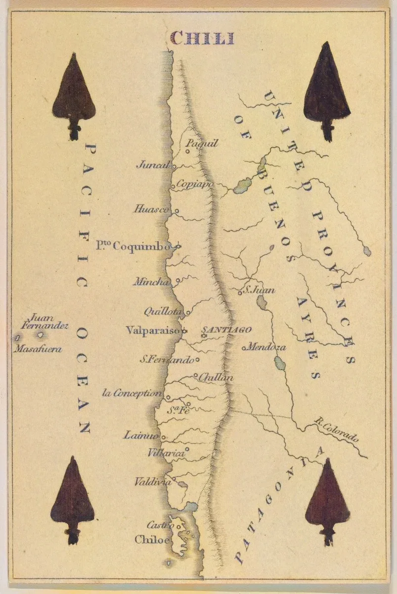 Chili from Court Game of Geography — 1838 | Chile de Ayer