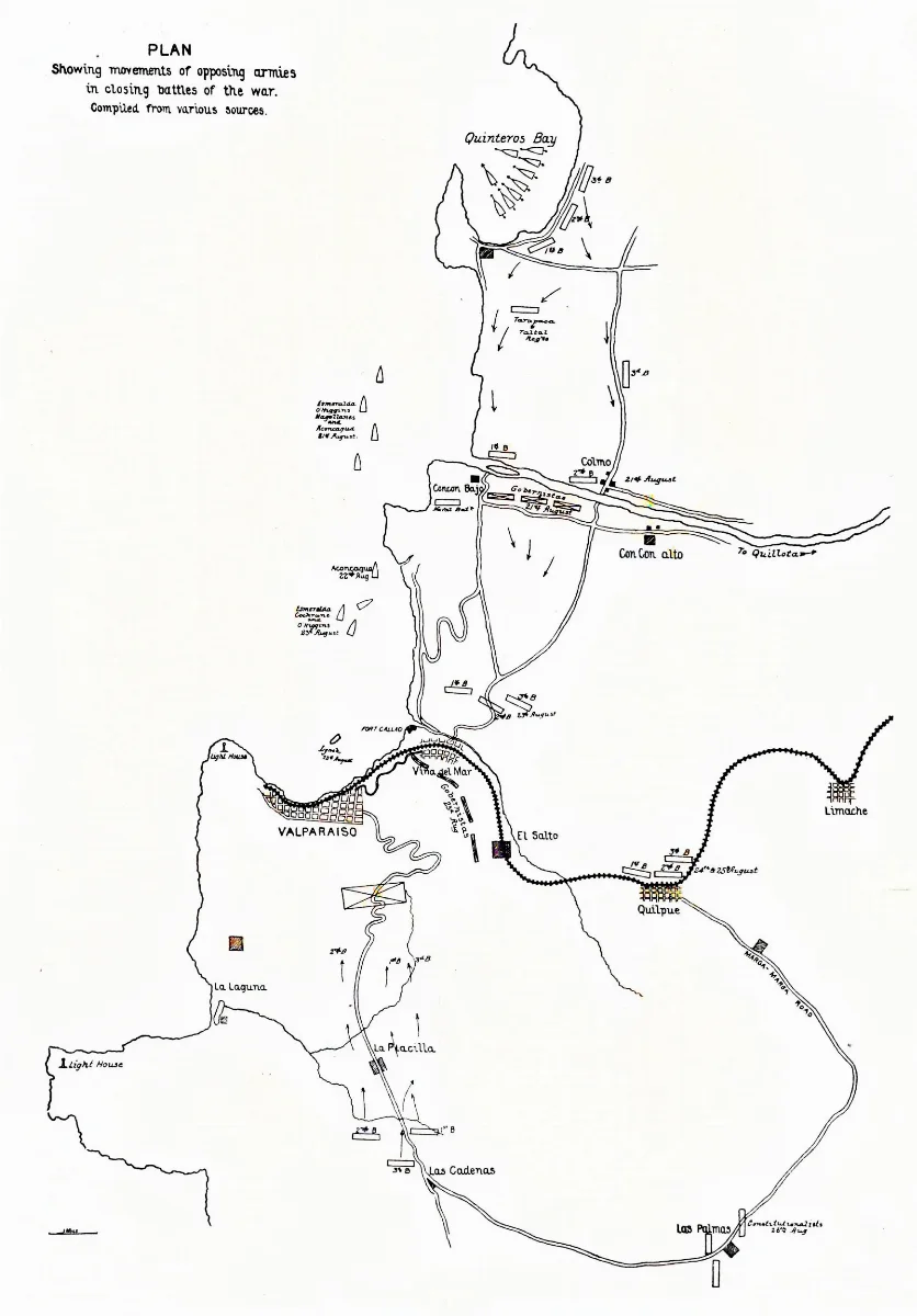 A history of Chile - Closing Battles of the War of 1891 — 1893 | Chile de Ayer
