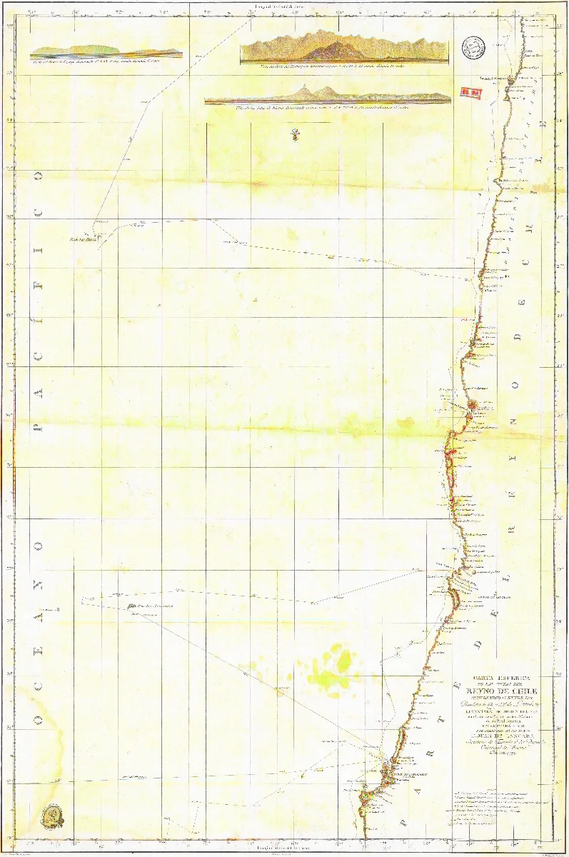 Carta esférica de las costas del Reyno de Chile (1799) — Antofagasta — 1792 | Chile de Ayer