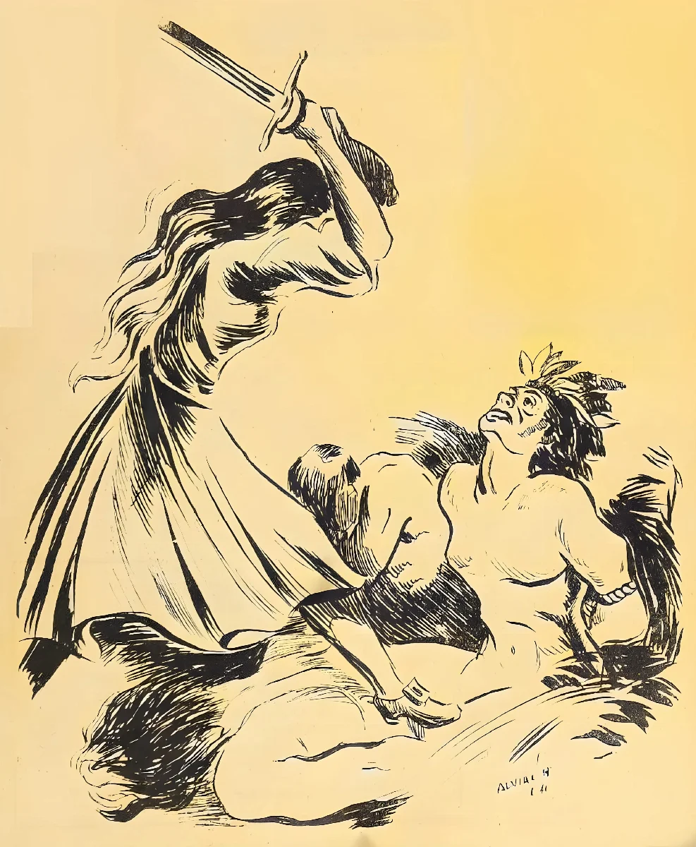 Ines de Suarez y caciques — 1941 | Chile de Ayer