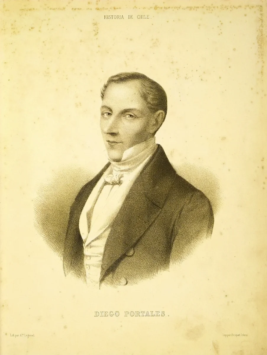 Diego Portales en Historia fisica y politica de Chile 03 — 1844 | Chile de Ayer