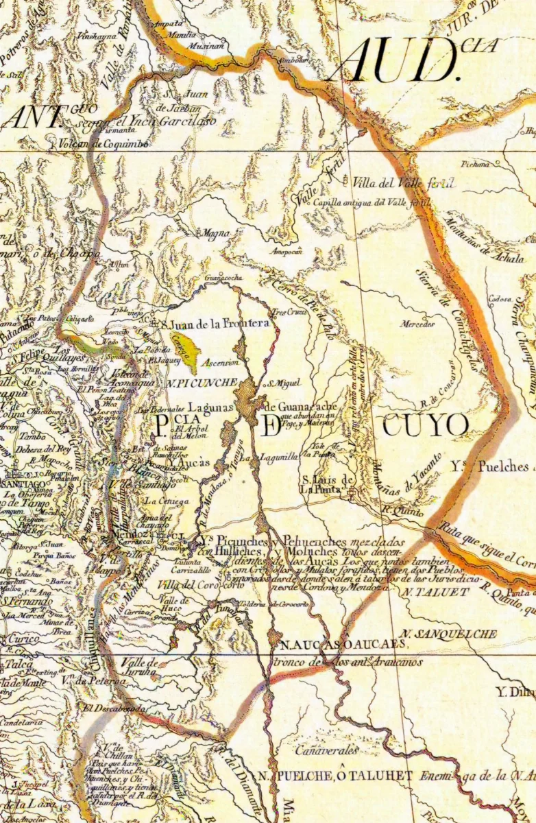 Provincia de Cuyo, Reino de Chile según Juan de la Cruz Cano y Olmedilla, 1775 — 1775 | Chile de Ayer