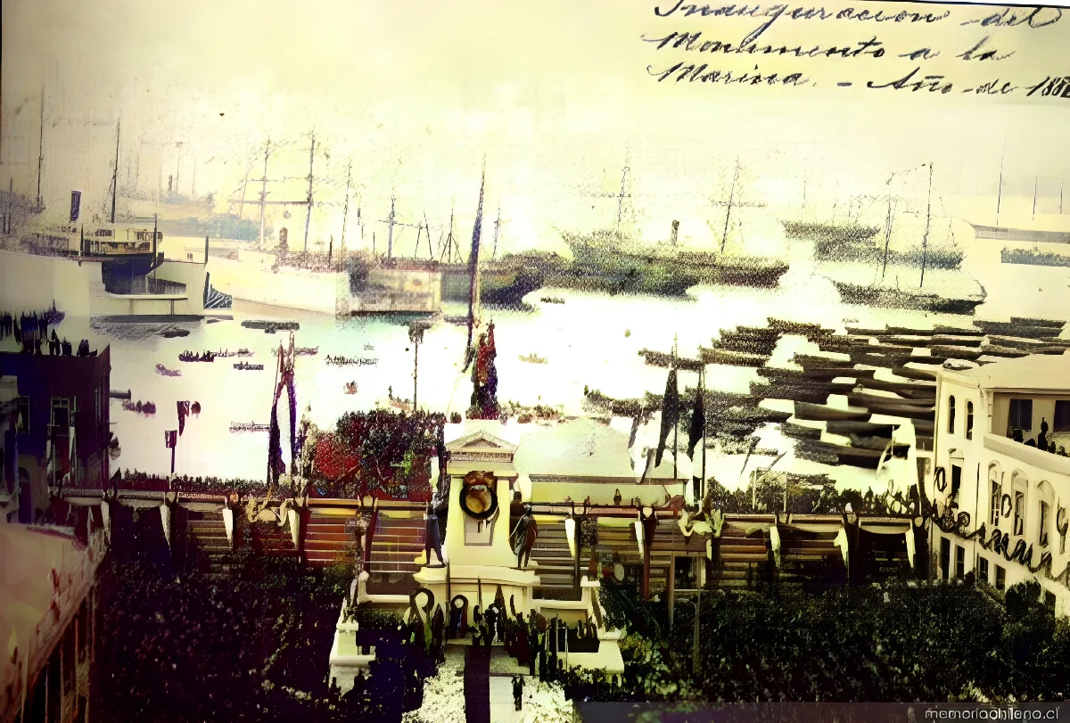 Chile - Inaguracion Monumento a la Marina — Iquique — 1886 | Chile de Ayer