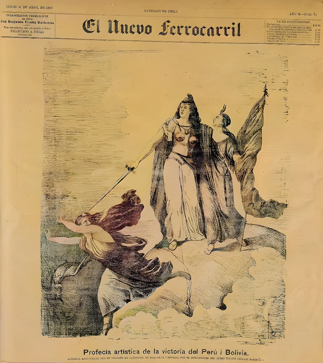 Profecia artistica de la victoria del peru i bolivia — 1881 | Chile de Ayer